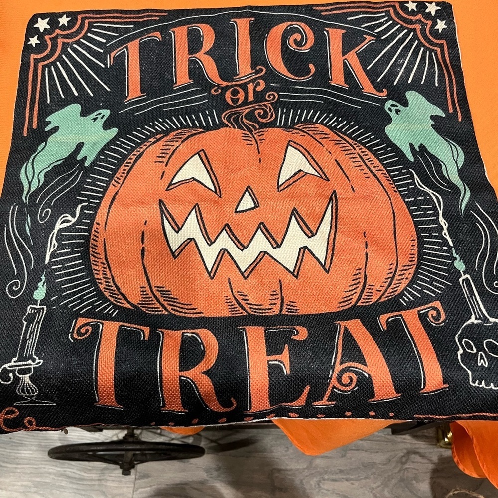 6/$25 Halloween Trick or Treat Pillow Cover - Picture 5 of 5